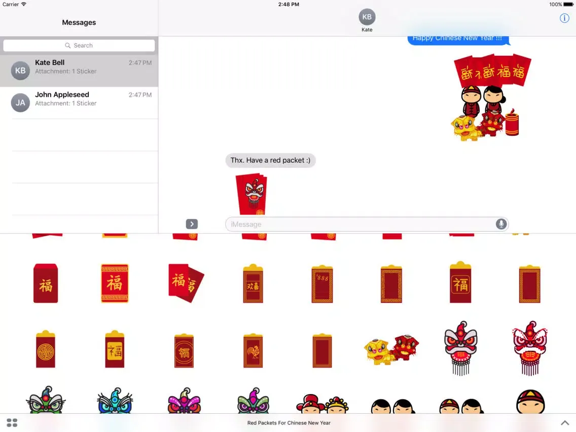Red Packet For Chinese New Year Stickers iPad  Ekran Görüntüleri