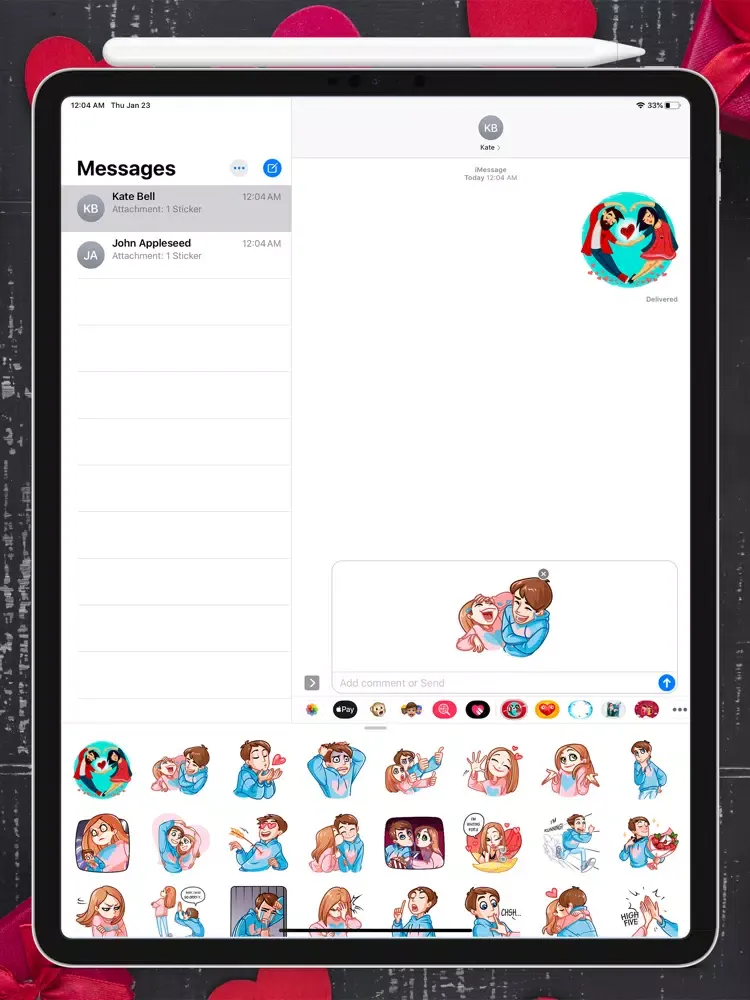 Animated Emojis Stickers Love iPad  Ekran Görüntüleri