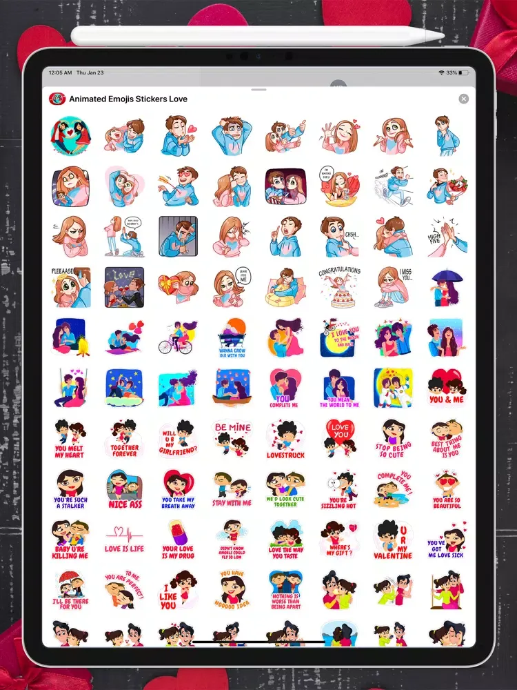 Animated Emojis Stickers Love iPad  Ekran Görüntüleri