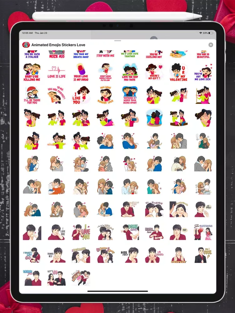 Animated Emojis Stickers Love iPad  Ekran Görüntüleri