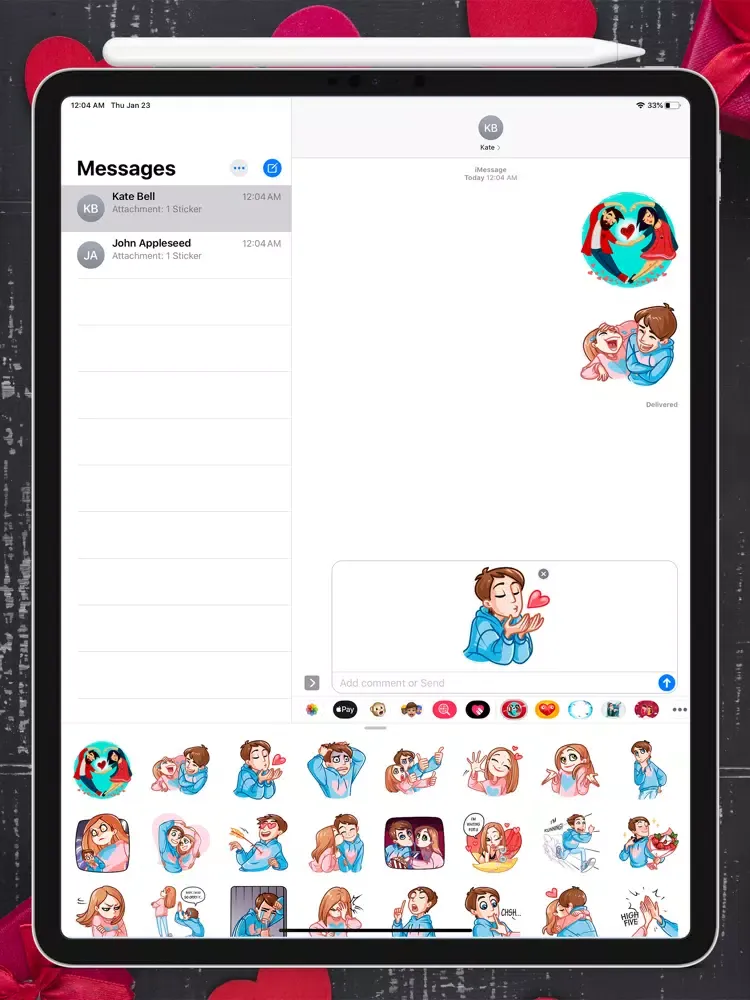 Animated Emojis Stickers Love iPad  Ekran Görüntüleri