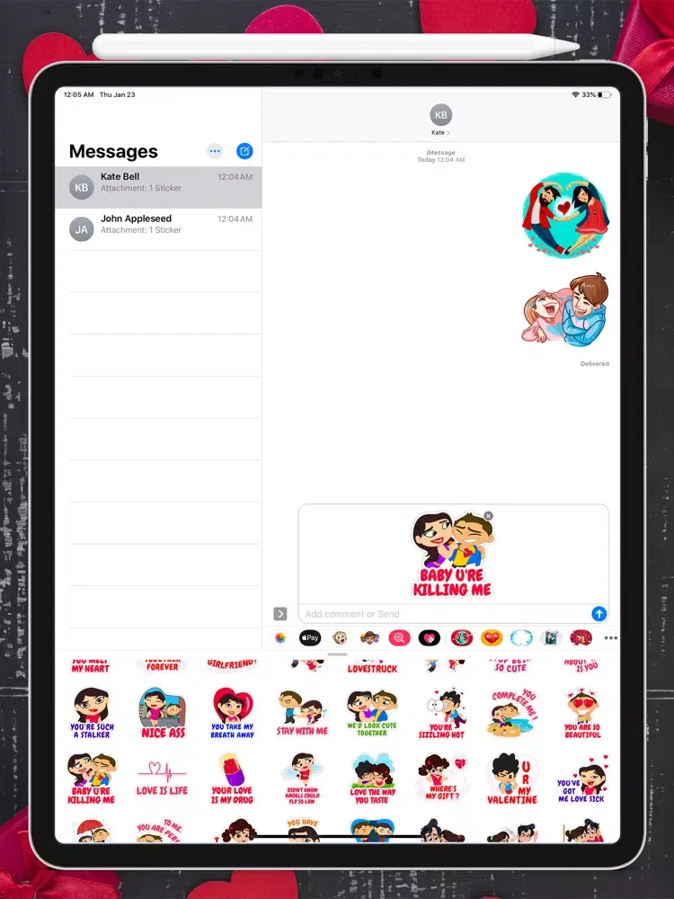 Animated Emojis Stickers Love iPad  Ekran Görüntüleri