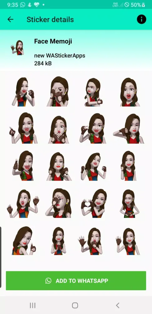 Скриншоты 3d emoji stickers for whatsapp
