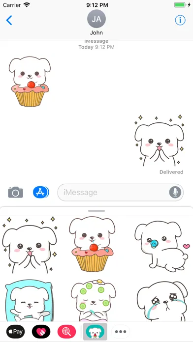 Chubby Puppy Animated Stickers 스크린샷