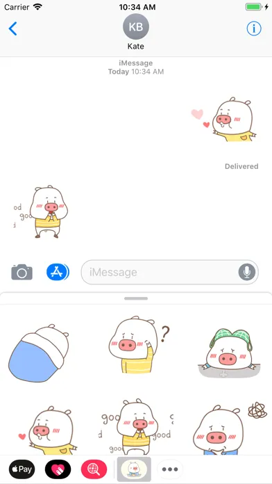 تصاویر Funny Piglet Animated Stickers