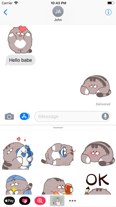 Chubby Cat Animated Stickers سکرین شاٹس