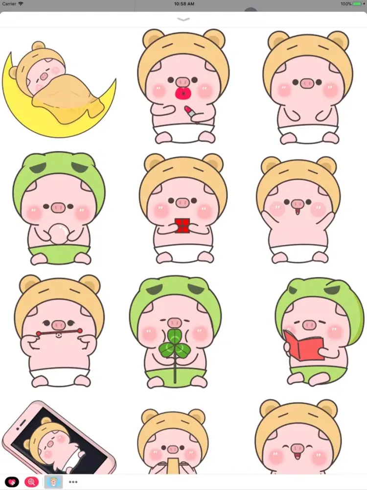 Pinky Pig Animated Stickers 2 iPad  Screenshots