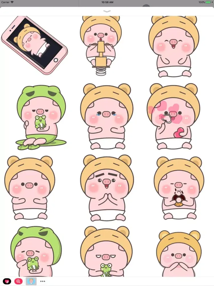 Pinky Pig Animated Stickers 2 iPad  Screenshots