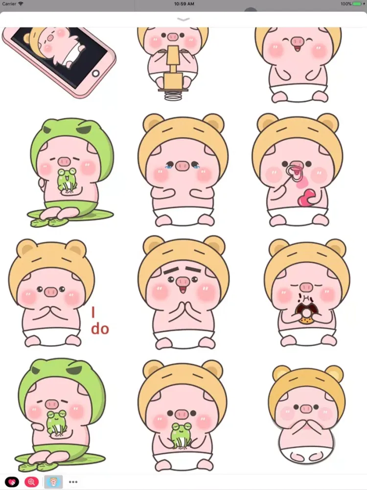 Pinky Pig Animated Stickers 2 iPad  Screenshots