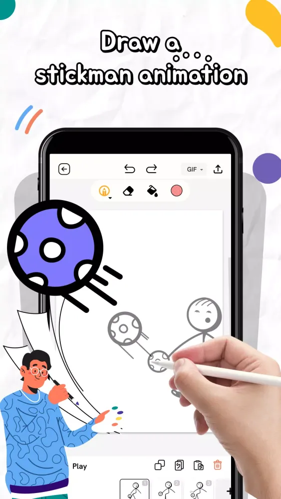Скриншоты Animaker, stickman animation