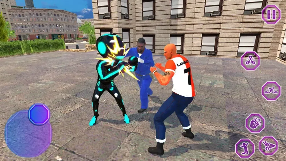 Tangkapan skrin Neon Iron Stickman Superhero