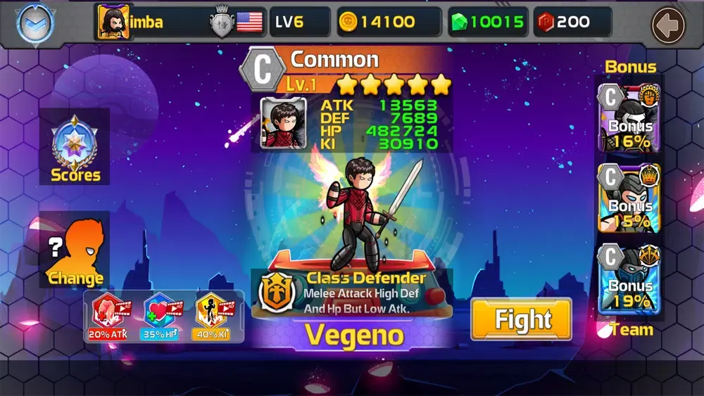 ภาพหน้าจอของ Stickman Warriors Super Heroes