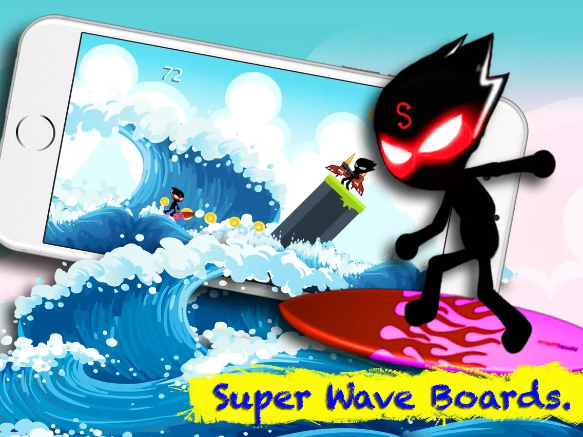 Stickman Surfers : Survival South Island iPad  スクリーンショット