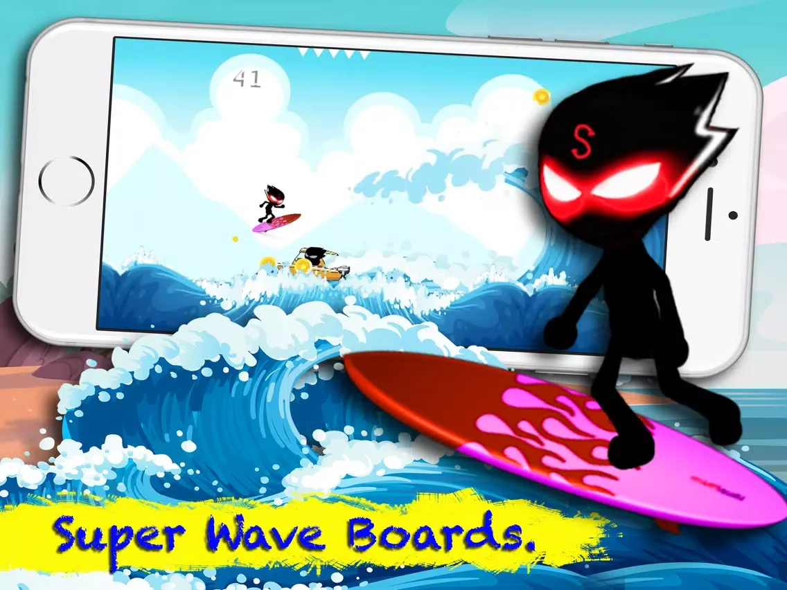 Stickman Surfers : Survival South Island iPad  スクリーンショット