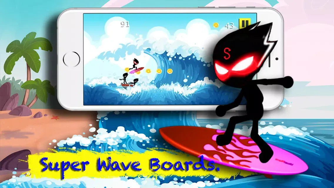 Stickman Surfers : Survival South Island スクリーンショット