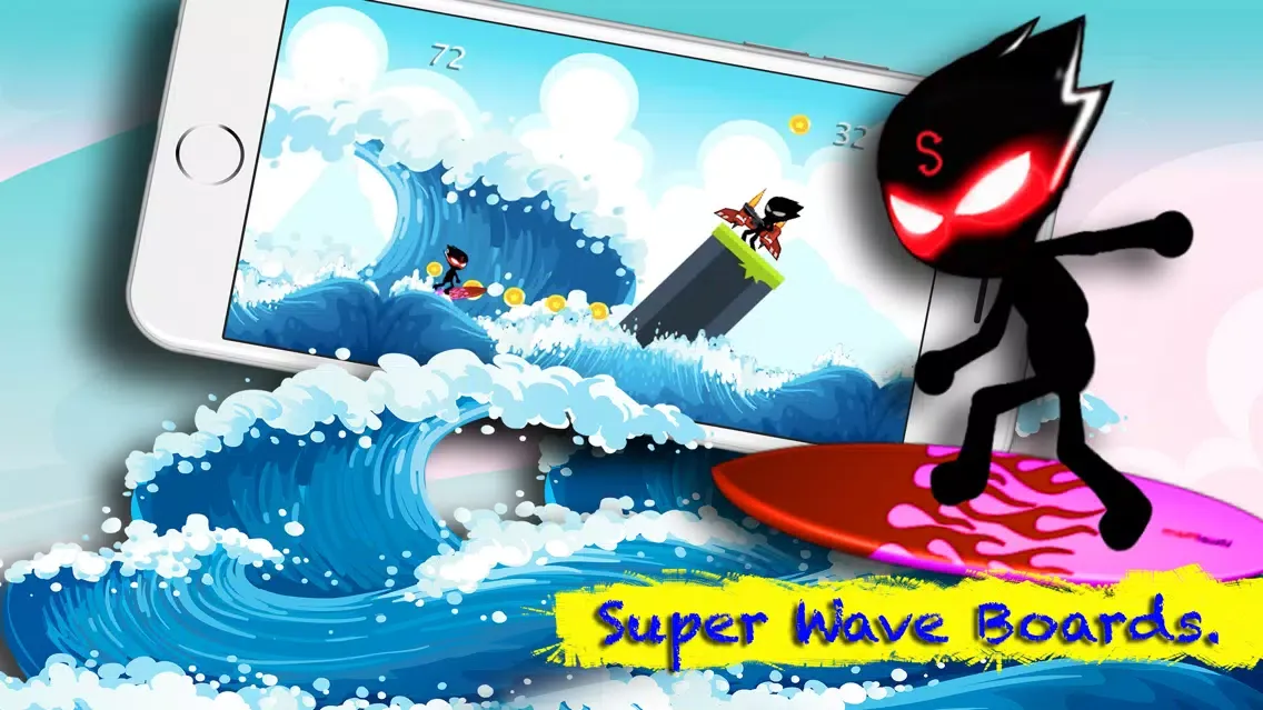 Stickman Surfers : Survival South Island スクリーンショット