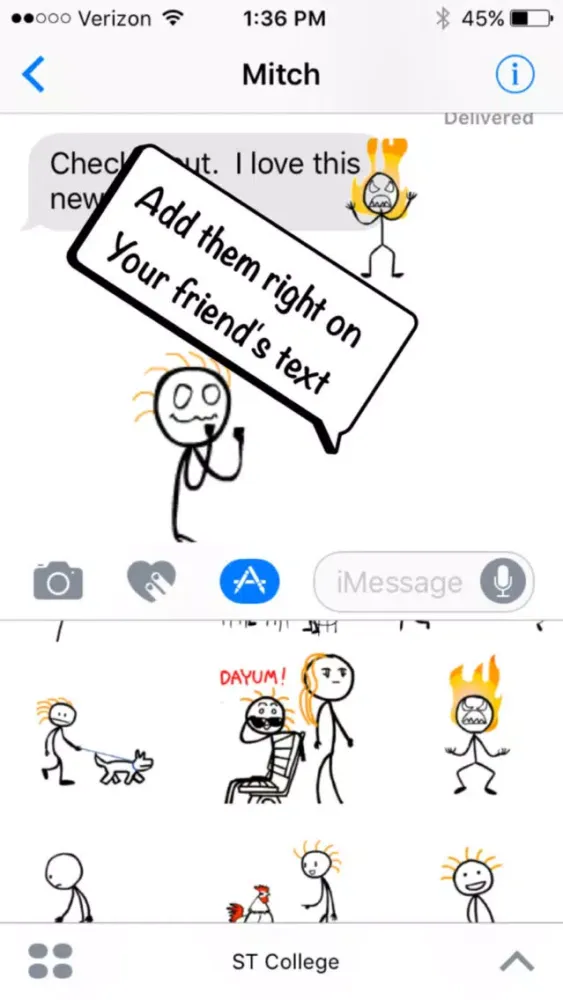 Screenshot di Stick Texting College Series Stickers for iMessage