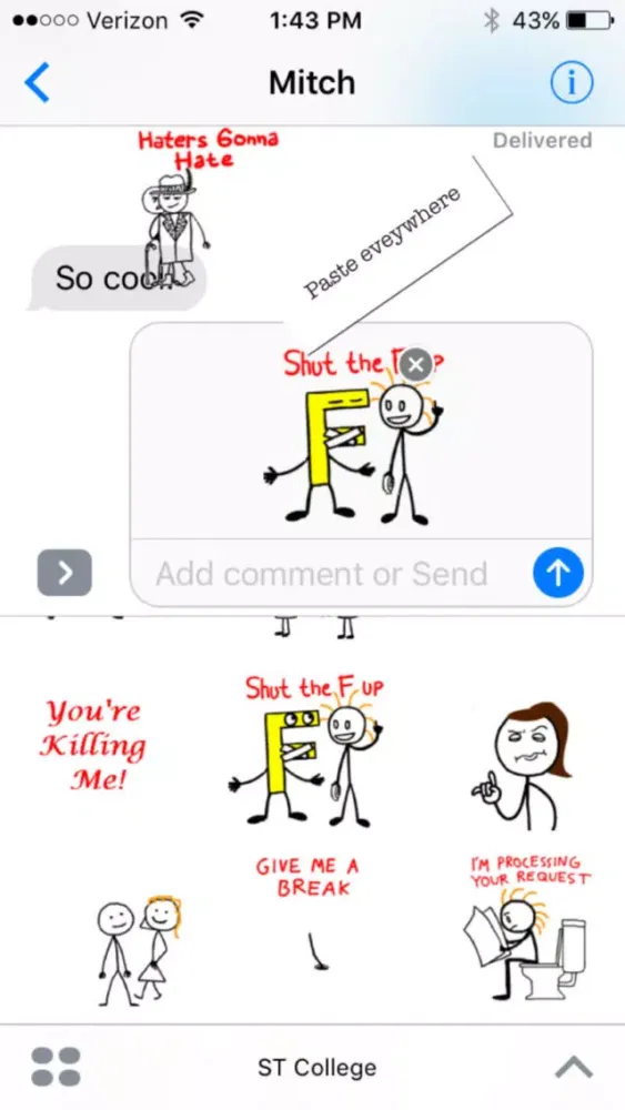 Screenshot di Stick Texting College Series Stickers for iMessage