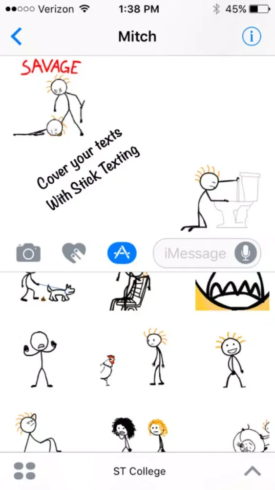Screenshot di Stick Texting College Series Stickers for iMessage