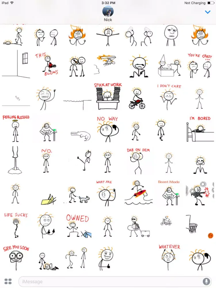 تصاویر Stick Texting Stickers for iMessage iPad 