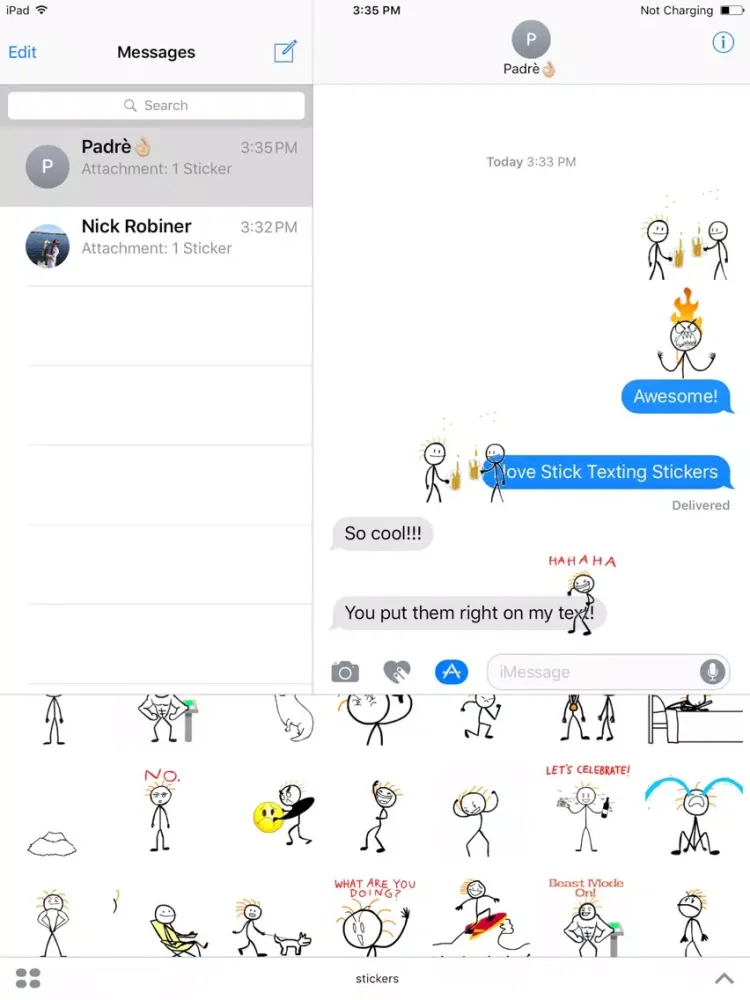 تصاویر Stick Texting Stickers for iMessage iPad 