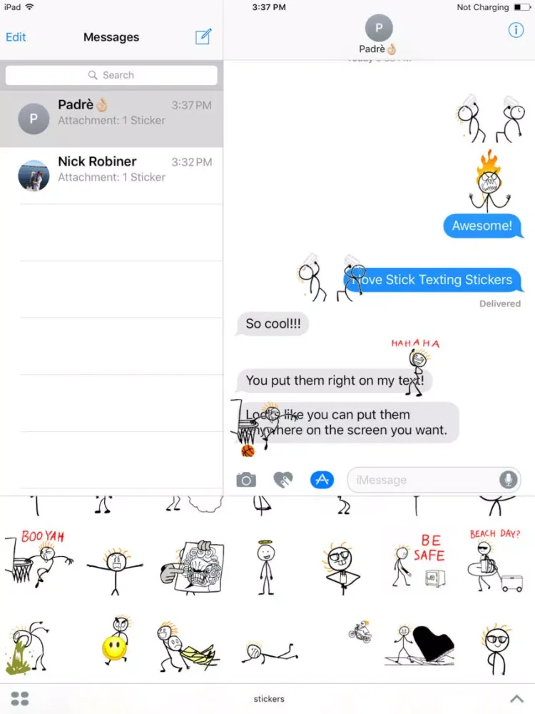 تصاویر Stick Texting Stickers for iMessage iPad 