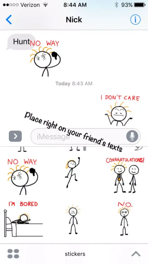 تصاویر Stick Texting Stickers for iMessage