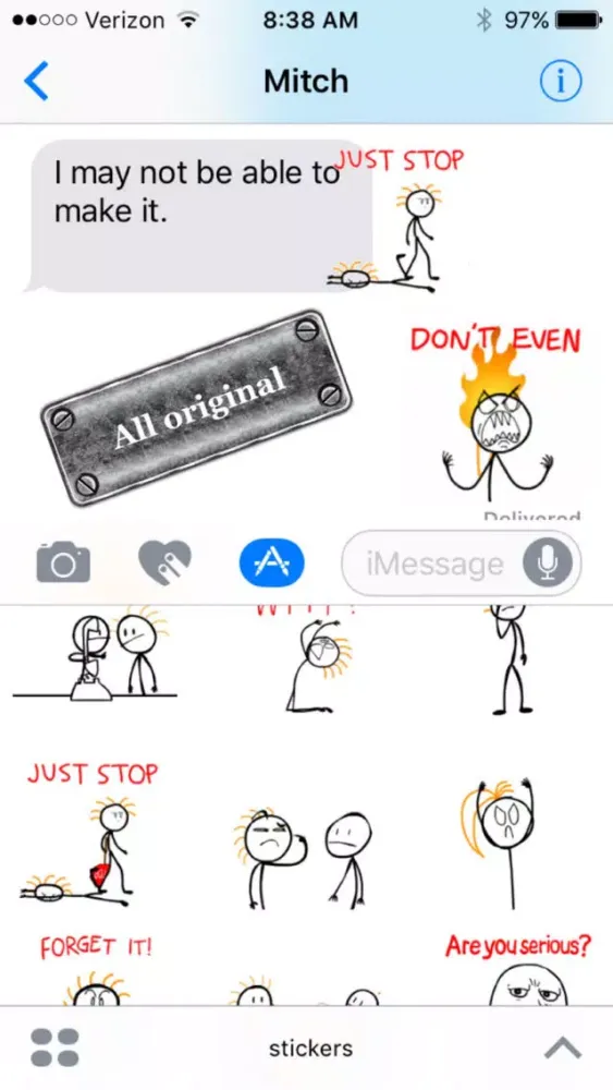 تصاویر Stick Texting Stickers for iMessage