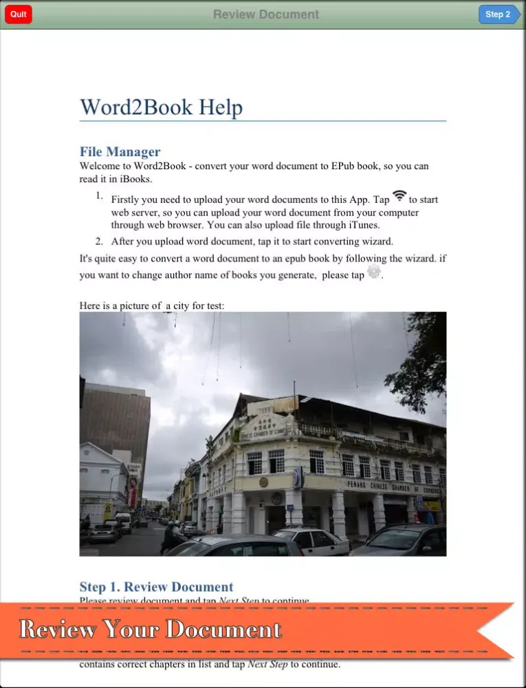 Capturas de pantalla de Doc2Book - Convert .docx & .doc (Microsoft office word document) to iBook epub book iPad 