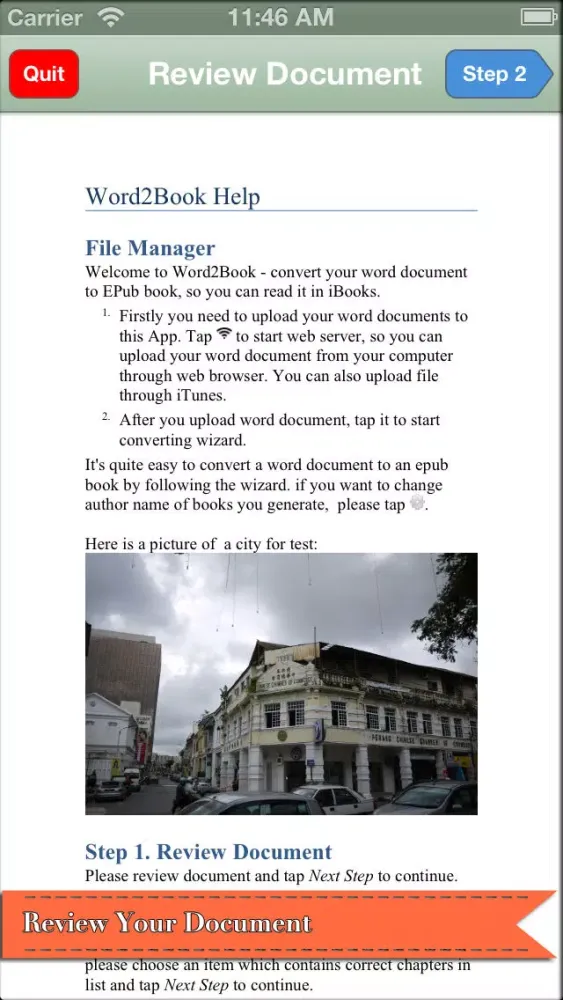 Capturas de pantalla de Doc2Book - Convert .docx & .doc (Microsoft office word document) to iBook epub book