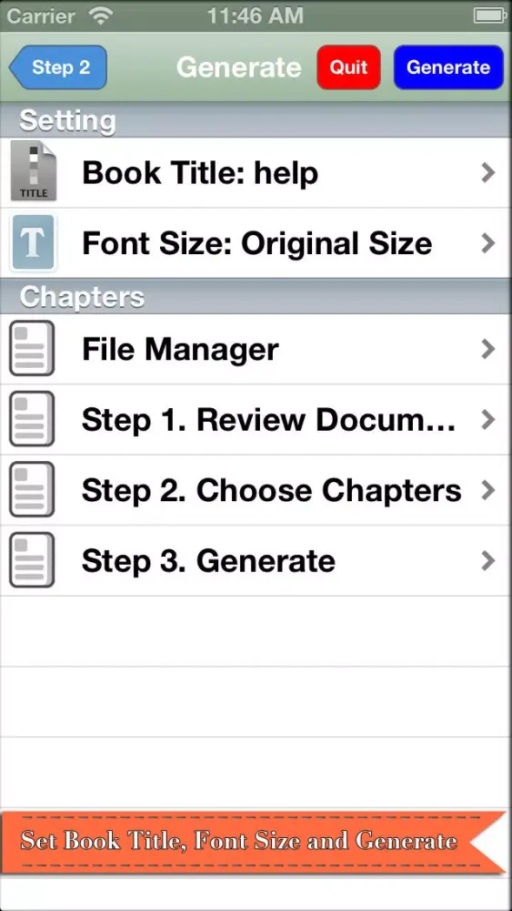 Capturas de pantalla de Doc2Book - Convert .docx & .doc (Microsoft office word document) to iBook epub book