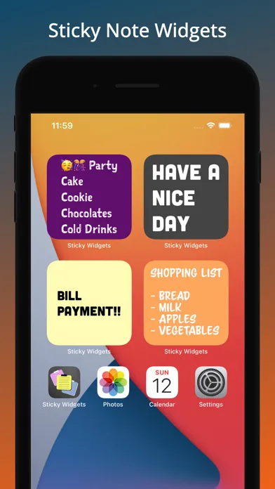 Captures d'écran de Sticky Notes: Colour Widgets