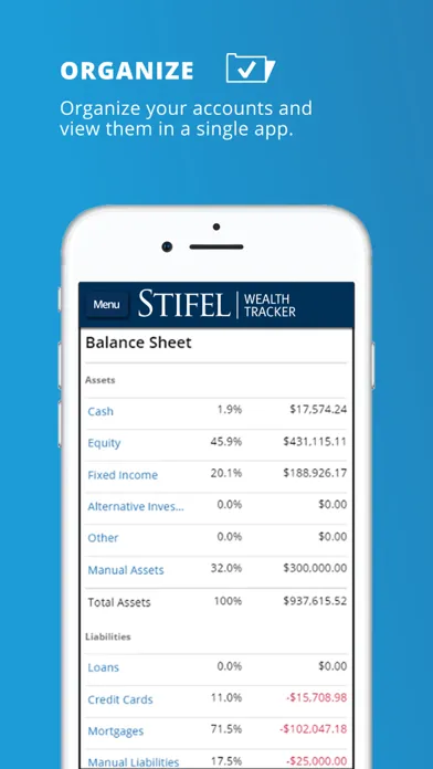 Stifel Wealth Tracker Screenshots