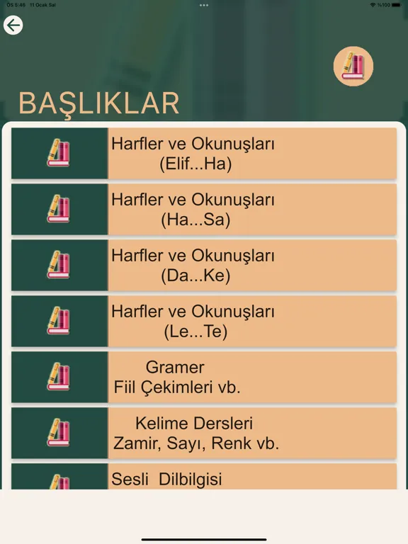 Tangkapan skrin Arapça Öğrenelim Sesli Dersler iPad 