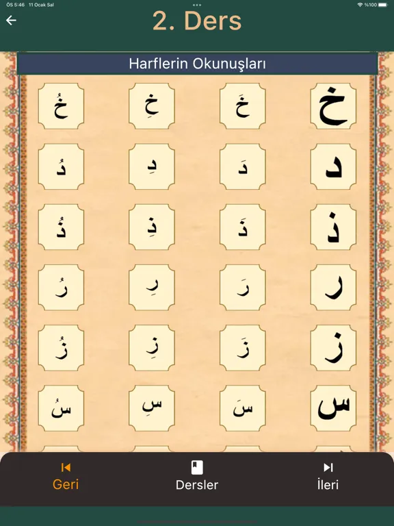 Tangkapan skrin Arapça Öğrenelim Sesli Dersler iPad 