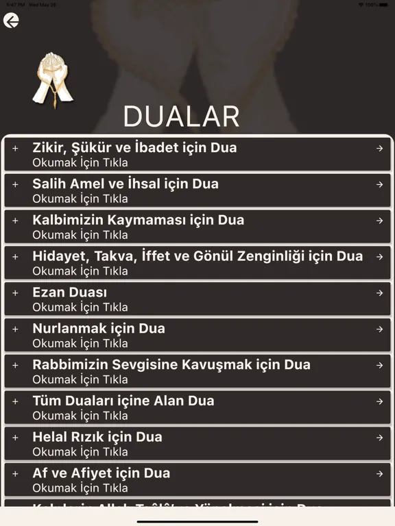 Peygamber Efendimizden Dualar iPad 应用截图