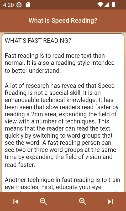 Speed Reading and Exercises Screenshots