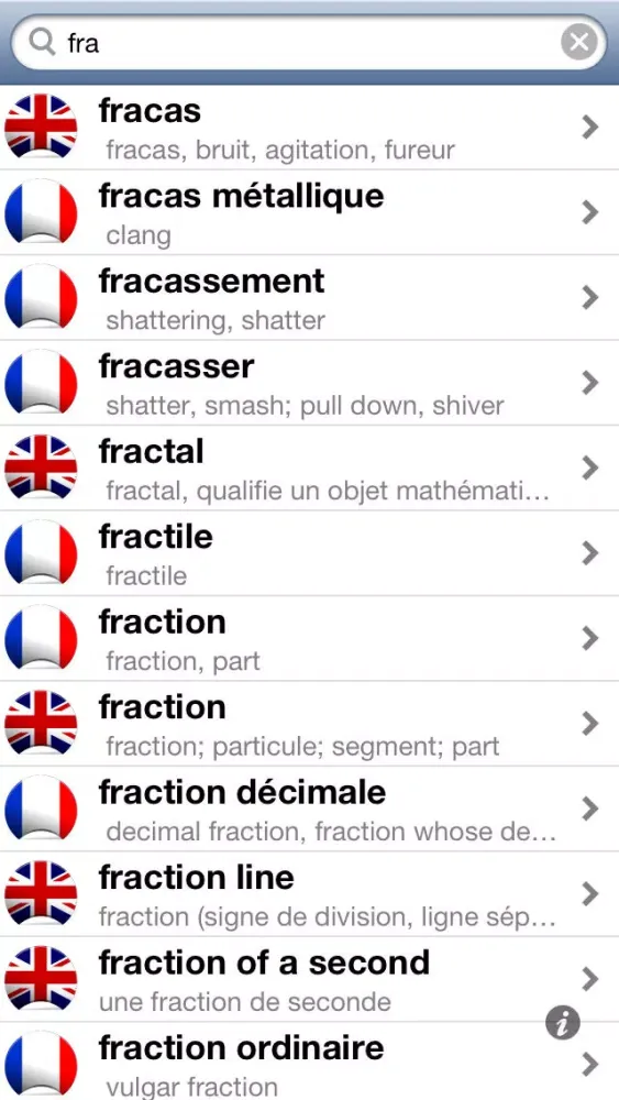 Capturas de pantalla de Offline French English Dictionary Translator for Tourists, Language Learners and Students