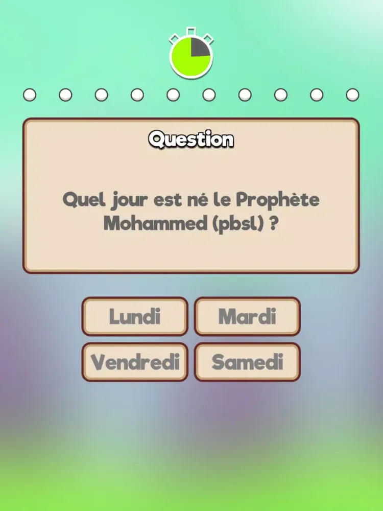 Quiz sur le Prophète (pbsl) iPad  स्क्रीनशॉट