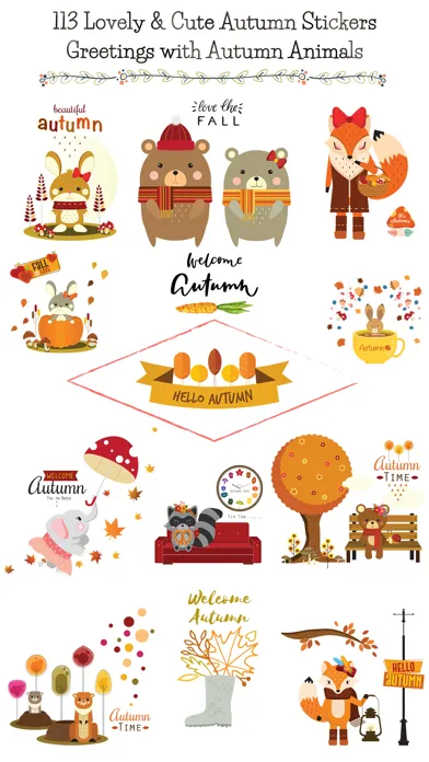 Autumn - Greetings with Animal স্ক্রিনশট