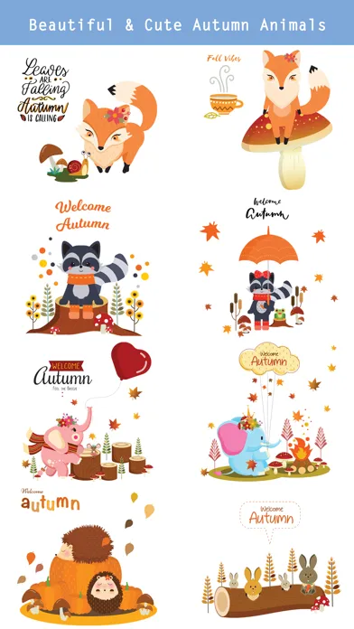 Autumn - Greetings with Animal স্ক্রিনশট