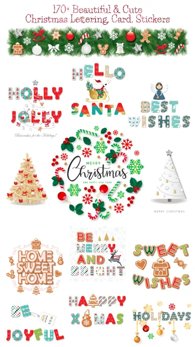 Capturas de tela do Christmas Lettering Stickers .