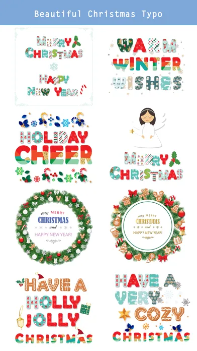 Capturas de tela do Christmas Lettering Stickers .