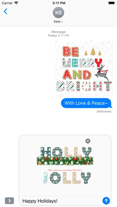 Capturas de tela do Christmas Lettering Stickers .