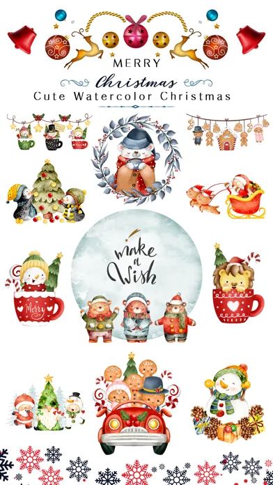 ภาพหน้าจอของ Cute Watercolor Christmas