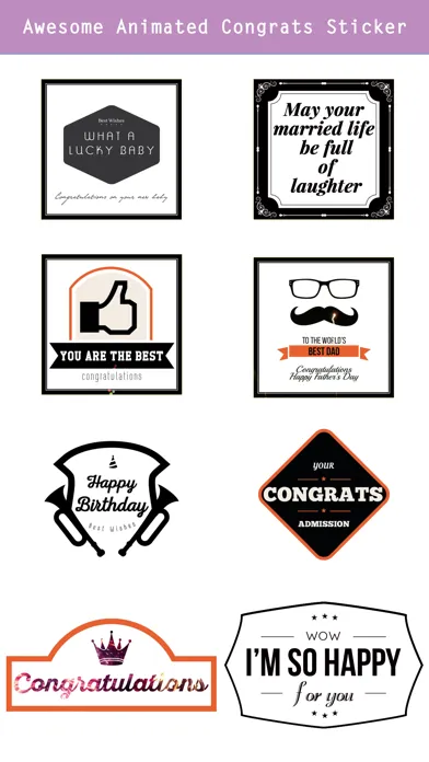 Capturas de pantalla de Animated Congrats Stickers