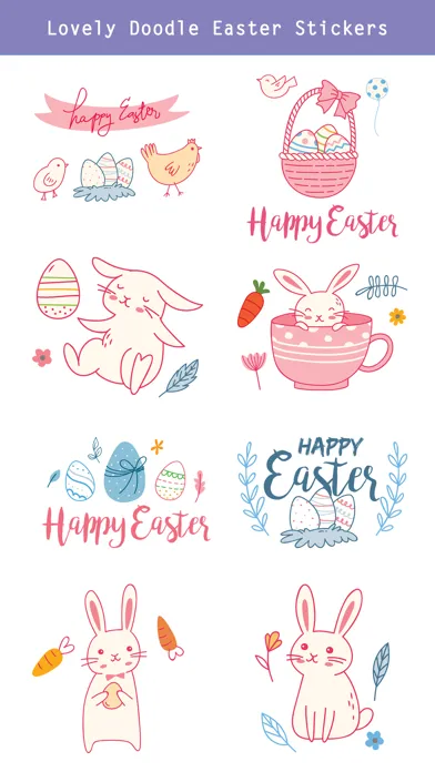 Capturas de tela do Hand Drawn Easter Day Stickers
