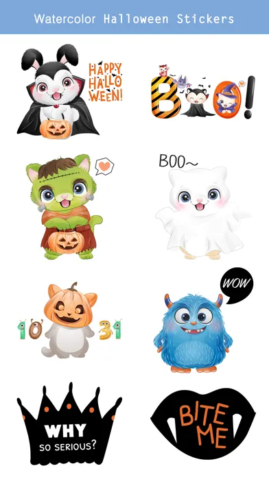 Watercolor Halloween Stickers- Screenshots