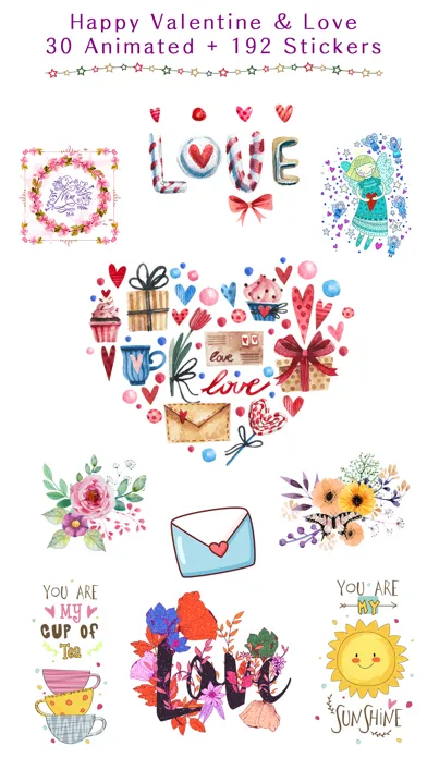 Happy Love Stickers - Animated スクリーンショット