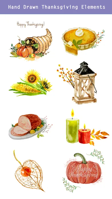 Thanksgiving Watercolor Set应用截图